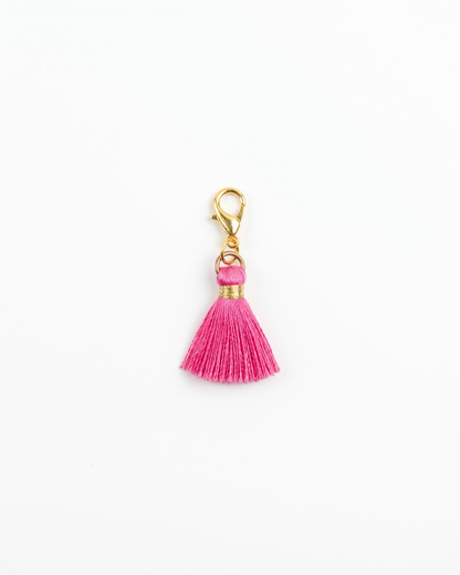 Hot pink tassel charm