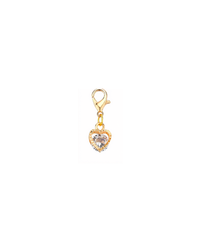 3D Golden charm with floating zirconia lobster hook showing 